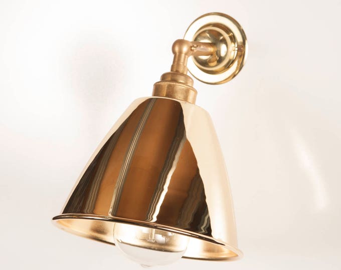 Herbert Polished Brass Shade Wall Light