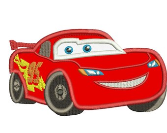 Lightning Mcqueen Embroidery Applique Design 3 sizes instant download