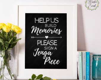 Jenga guest book | Etsy