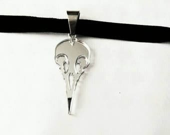 Bird skull mirrored choker