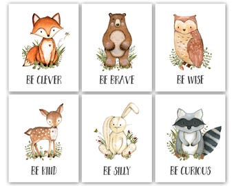 Printable Boy Nursery Art. Forest Nursery Theme Decor. Boy Nursery Posters. Boy Nursery Wall Art. Animals Nursery Printables. Watercolor Art