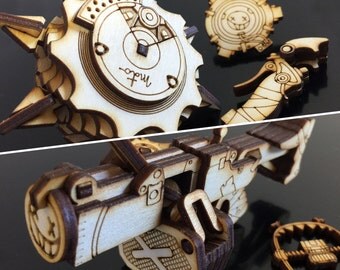Mini Overwatch Junkrat Frag Launcher or RIPtire Laser Cut DELUXE Kits + BONUS Detonator, Concussion Mine, and Steel Trap
