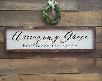 Amazing Grace Wall Decor how sweet the sound | etsy Amazing Grace Wall Decor how sweet the sound | etsy