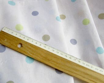 Tissu motif Pois multicolor - Mélange lin, coton