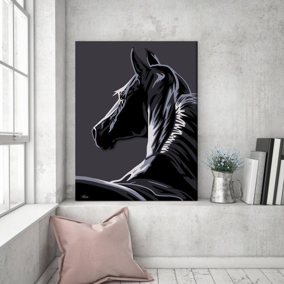 Large canvas art large wall art horse gift gift for horse