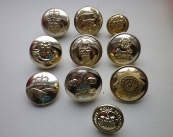 18th Century Military Buttons Pewter recastings from original