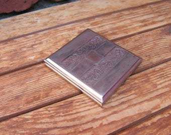 Vintage Metal Cigarette Case, Silver tone cigarette case, Cigarette holder, Tobacco case, Metal cigarette holder, Gift for Smokers
