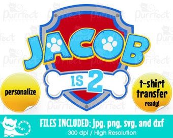 Paw Patrol Birthday Theme SVG, Paw Patrol Inspired Birthday SVG, Digital Cut Files in svg, dxf, png and jpg, Printable Clipart