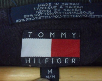 Sale!! 90's TOMMY HILFIGER//Sweatshirt/ Big Spell Out// Army Green Color//Size M//Made in Saipan USA//Hip Hop Swag Style