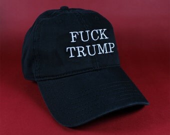 Fuck Trump Black Pink White Dad Hat Dad Cap Baseball Hat Baseball Cap Embroidered Low Profile Casquette Strap Back Adjustable Cotton