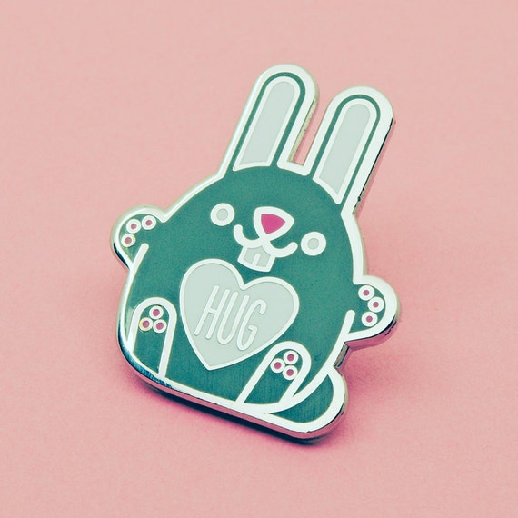 Hug Bunny Rabbit Enamel Pin Cute Rabbit Pin Badge Bunny