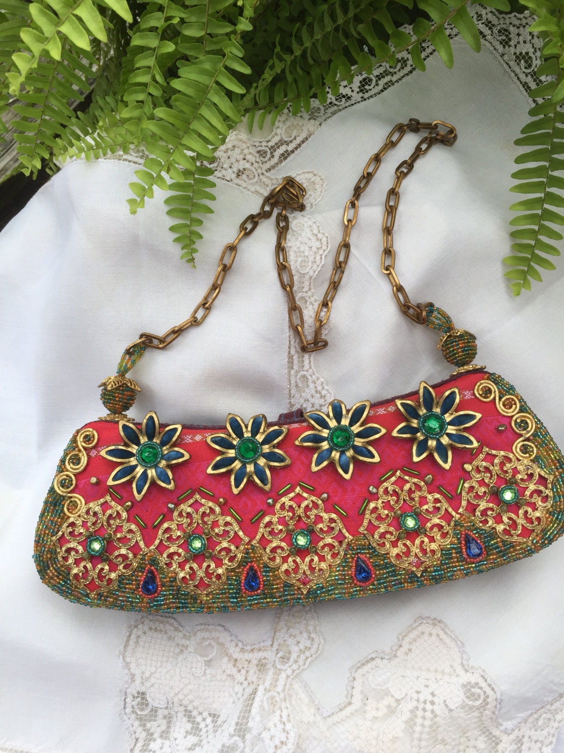 Mary Frances Vintage Beaded Hard-Shell Handbag