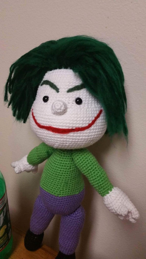 Joker amigurumi crochet doll Made to order mini size