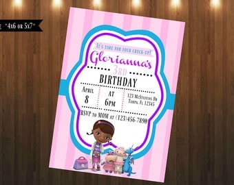 Doc McStuffins Invitation|Digital File Only|4x6 or 5x7