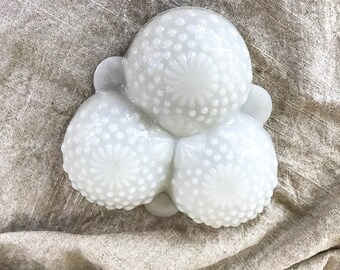 Hobnail Milk glass candy dish ring keeper