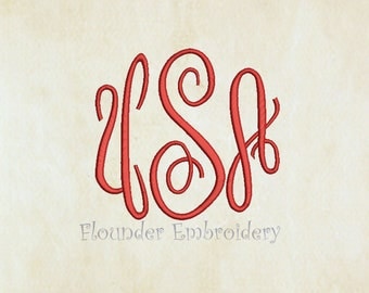 Fancy Monogram Embroidery Font 4 Size Embroidery Designs Fonts INSTANT DOWNLOAD