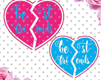 Best friends svg, Heart svg, friends svg, Svg cutting file, love SVG, DXF, Cricut Design Space, Silhouette Studio,Digital Cut Files, bff svg