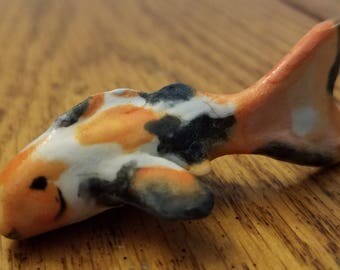 Tiny Shiny Clay Koi Fish Figurine Totem