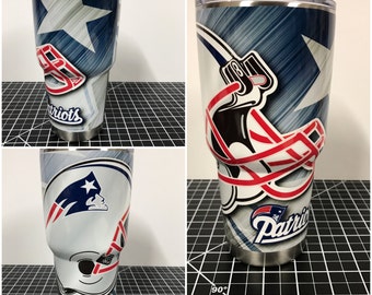 New England Patriots Custom Yeti 20 30 RTIC Cup Fully Wrapped