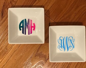 Personalized monogram ring dish, monogram ring dish, jewelry dish, bridesmaid gift, bridal party gift,