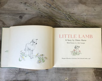 Little Lamb Vintage Hardback book, children's book, antique book, Baba lamb story