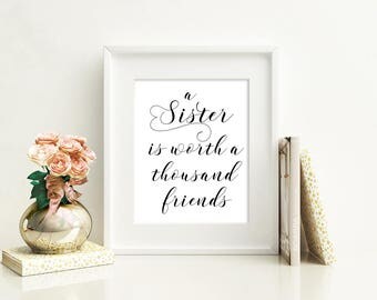 Sister Gift Sister Keepsake Sister Art Sister Quote