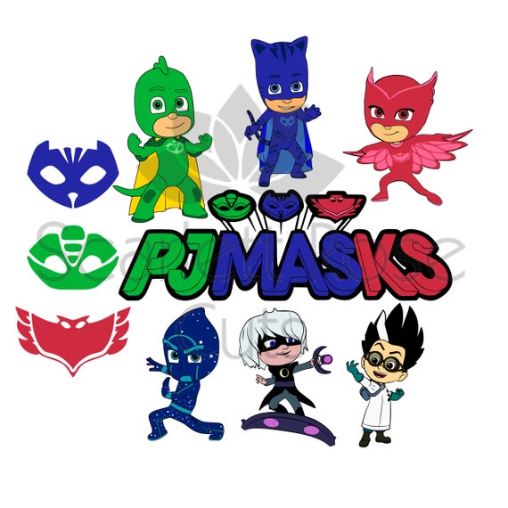 Download PJ Mask set SVG cut file Villians CATBOY gekko owlette