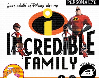 Disney Family Shirts printable iron on, Disney Family Matching Shirts iron on, Disney Incredible Family Shirt, Incredibles Shirt iron on