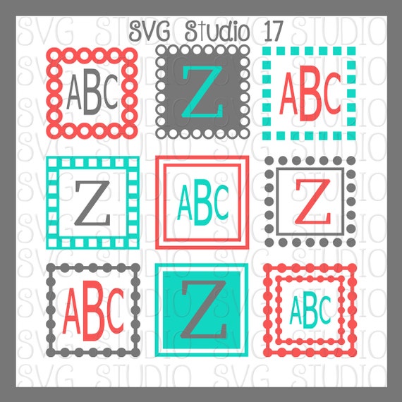 Download Square SVG Monogram Frames Square SVG frames Cricut Cut