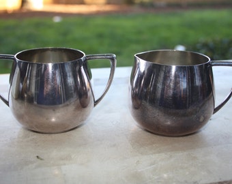Vintage Silverplate "Empire Craft" Quadruple Plate Creamer & Sugar