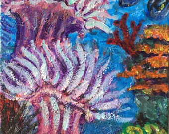 Coral reef art! Undersea life, anenomes, urchins, coral!