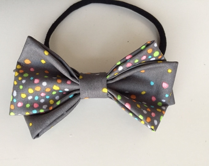 Rainbow Burst fabric hair bow or bow tie