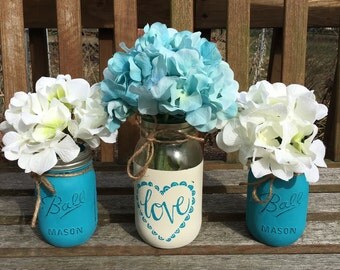 Mason Jar Centerpieces, Wedding Centerpieces, Shower Decor, Wedding Decor.