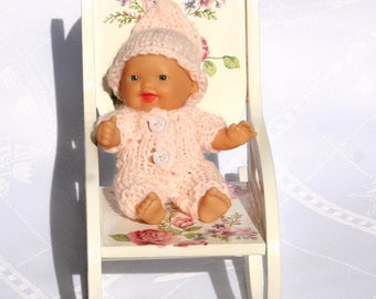 rocking chair with doll , wooden furniture , dollhouse , gift for girl , wooden toy , toys for children , toys eco-friendly , Doll furniture