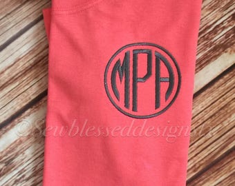 Monogram TShirt* Monogram Everything * Circle Monogram Shirt* Bridesmaid gift* Wedding Party