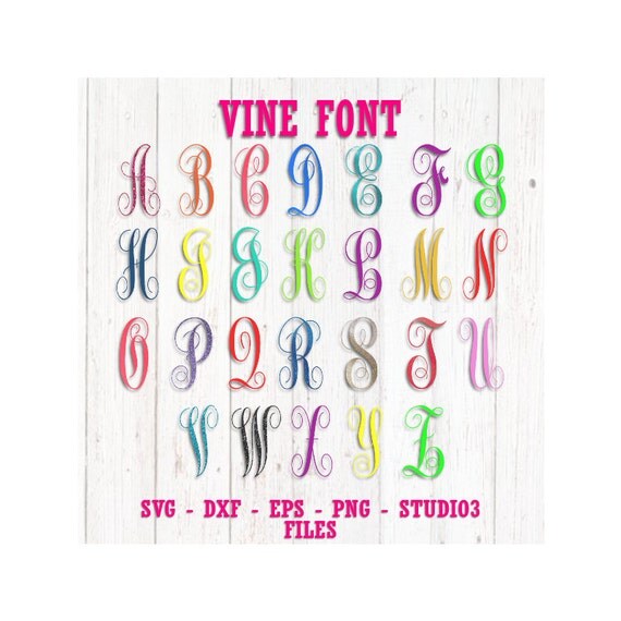Download Vine Monogram Font Cut Files-svg eps dxf png by ...