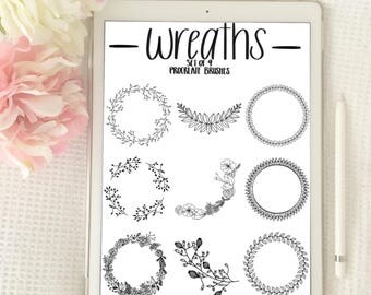 9 Procreate Wreath Brushes / Stamps
