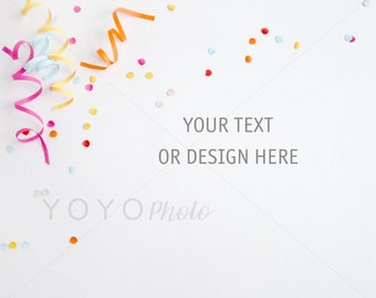 Styled Colourful Desktop Stock Photography, Etsy Shop Banner, Desktop Flatlay, Party, Blog Graphic, Party Image Photo, High Res Photography