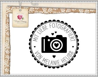 Stempel MIT LIEBE FOTOGRAFIERT Ø 30 mm