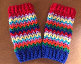 Rainbow Legwarmers --- Crochet Pattern Only