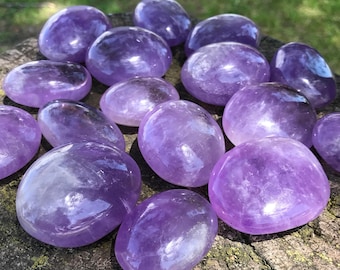Bright, Beautiful Amethyst Palm Stone