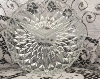 Glass - three section serving dish
