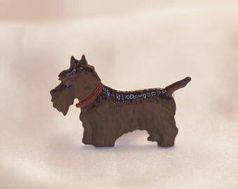 HandPainted Scottie Brooch.