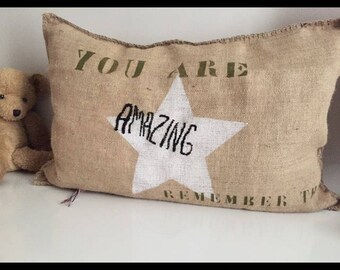 Burlap pillow