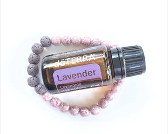 Rose Quartz and Lava Rock Diffuser Bracelet for Essential