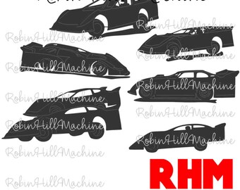 Dirt Track Late Model Race Cars DXF SVG files for plasma cutting water jet laser cnc racing car dirt track CNC plasma
