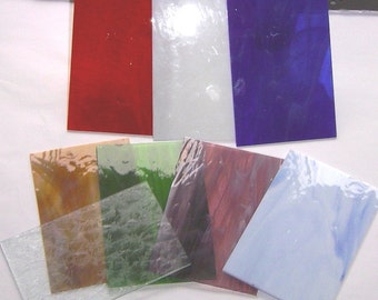 6 x 8 Inch Stained Glass Sheets ((( 2 Pack )) with 22 Assorted Colors Available to choose from.