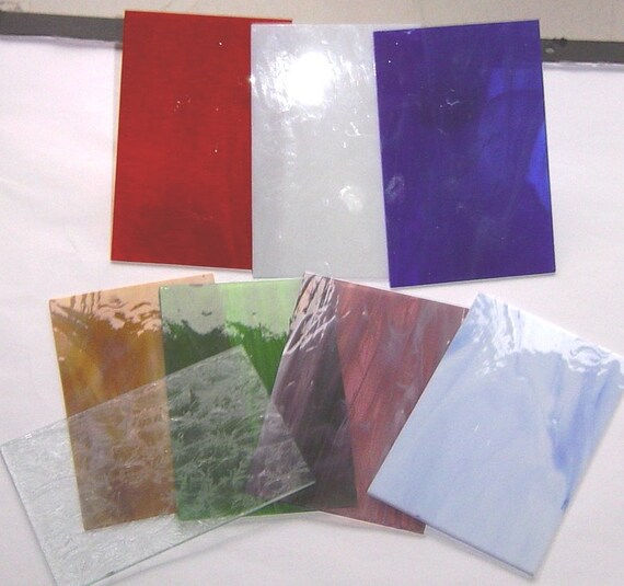 6 x 8 Inch Stained Glass Sheets 2 Pack with 22 Assorted