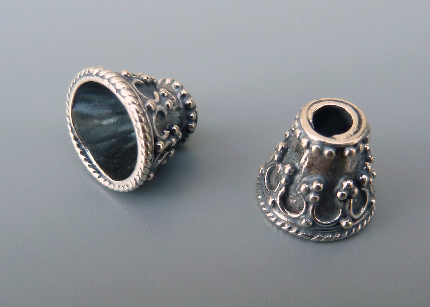 Sterling Silver Bead Caps, Bali Bead Caps, Ornate Bead Caps, Silver