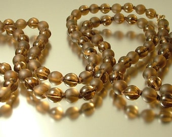 Vintage antique Art Deco/ estate, 1940s 1950s long length flapper Brown glass bead costume necklace - jewellery jewelry